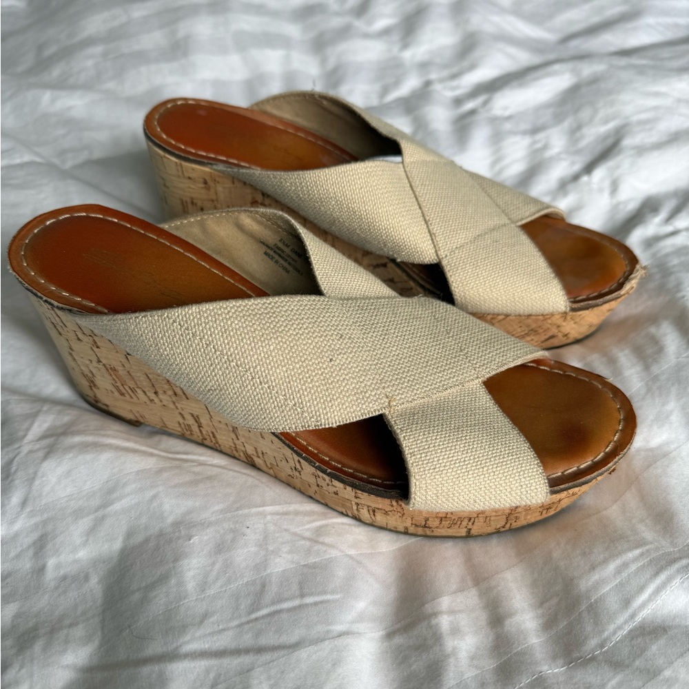 Elegant Cream Wedge Sandals